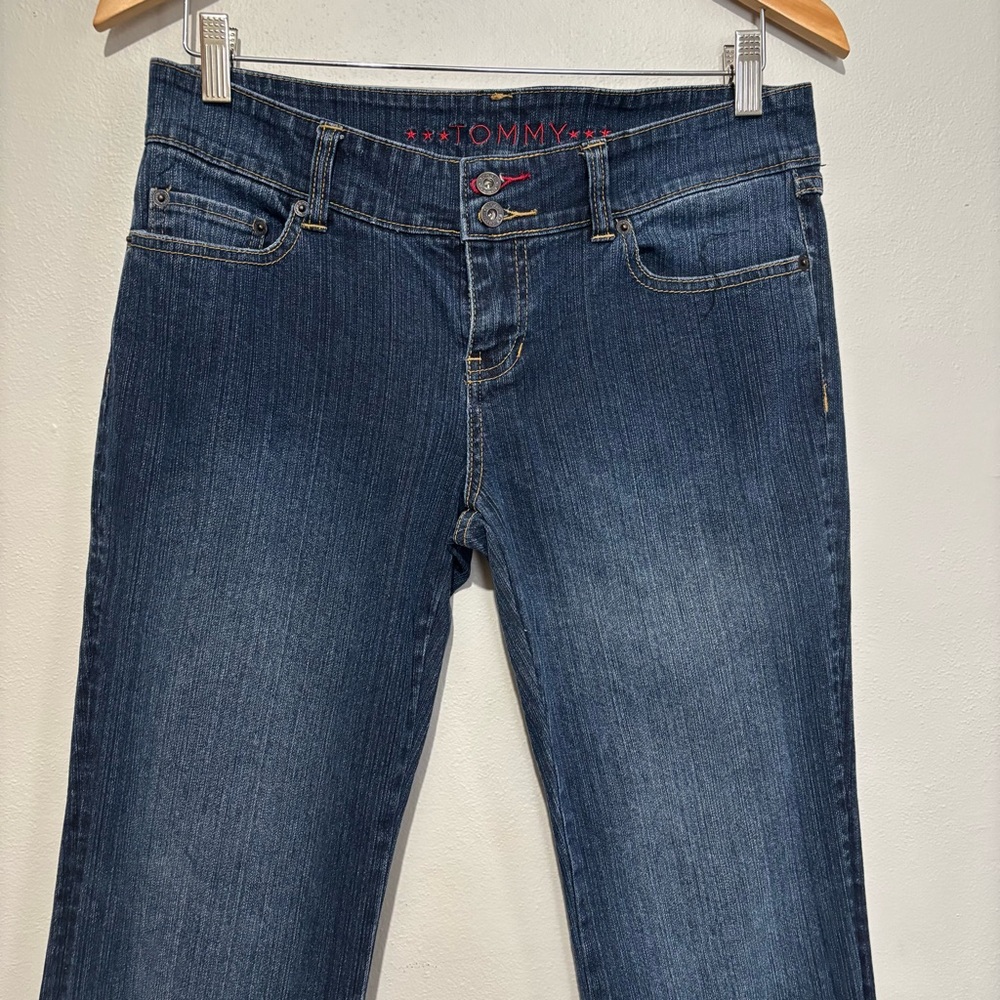 Vintage Y2K Mid-Rise Bootcut Flare Jeans Braided Faded Detail Juniors Size 9 - Picture 2 of 12